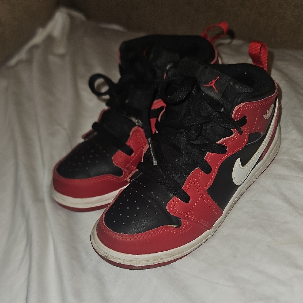 Nike Air Jordan Kids Red and Black Sneakers